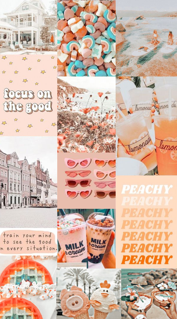 50+ Summer Mood Board Wallpapers : Peachy Summer Positive Vibes