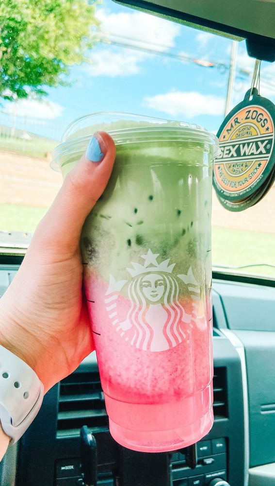 50+ Starbucks Drinks For Your Next Order : Pink & Match Topped with Cream Foam