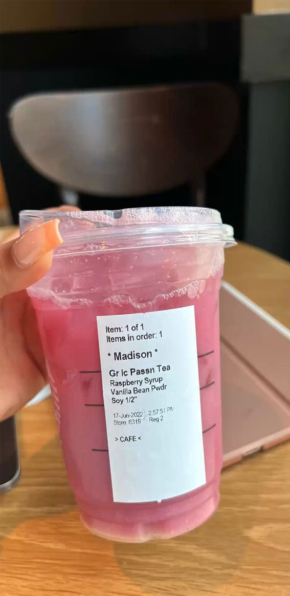 50+ Starbucks Drinks For Your Next Order : Pink Raspberry Passion Tea