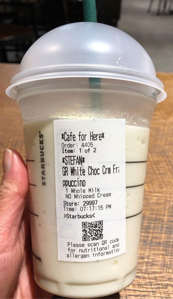 50+ Starbucks Drinks For Your Next Order : White Chocolate Cream Frappuccino