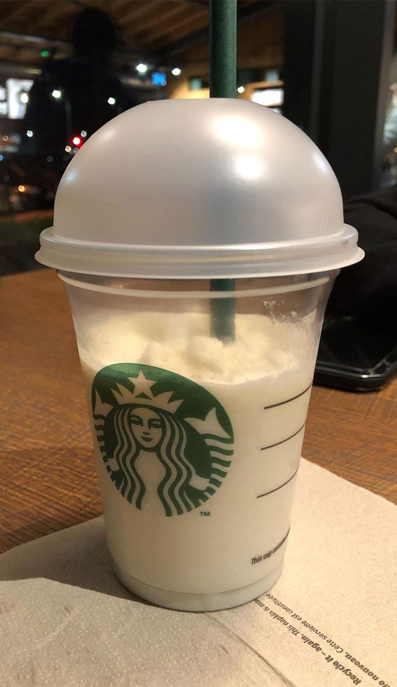 50+ Starbucks Drinks For Your Next Order : White Chocolate Frappuccino No Whipped Cream