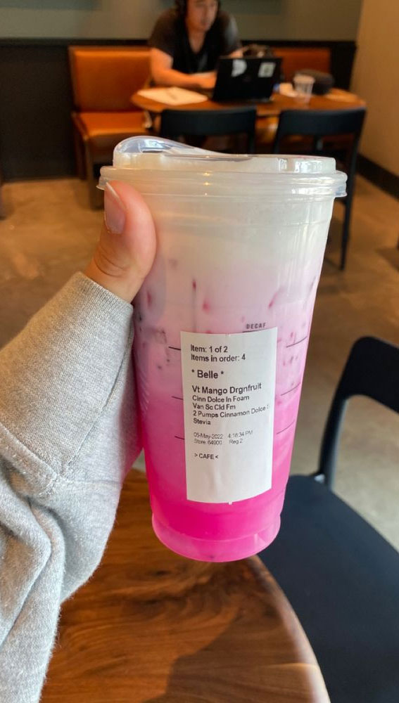 50+ Starbucks Drinks For Your Next Order : Mango Dragonfruit Refresher + Cold Foam