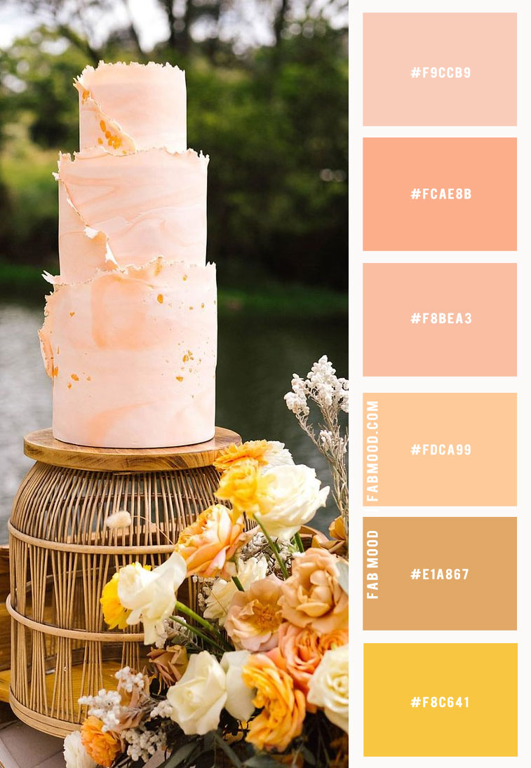 peach wedding colors, peach wedding theme, peach wedding color scheme, peach wedding, summer wedding, peach and yellow wedding