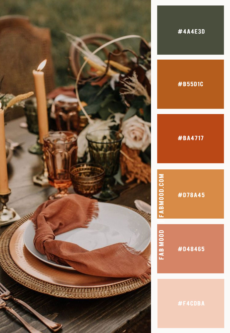 mossy green and terracotta color scheme, wedding colors, wedding colour, wedding colors schemes, classy wedding colors, how to choose wedding colours, autumn wedding colors, fall wedding colors, wedding colors pictures, wedding color combinations, wedding color ideas