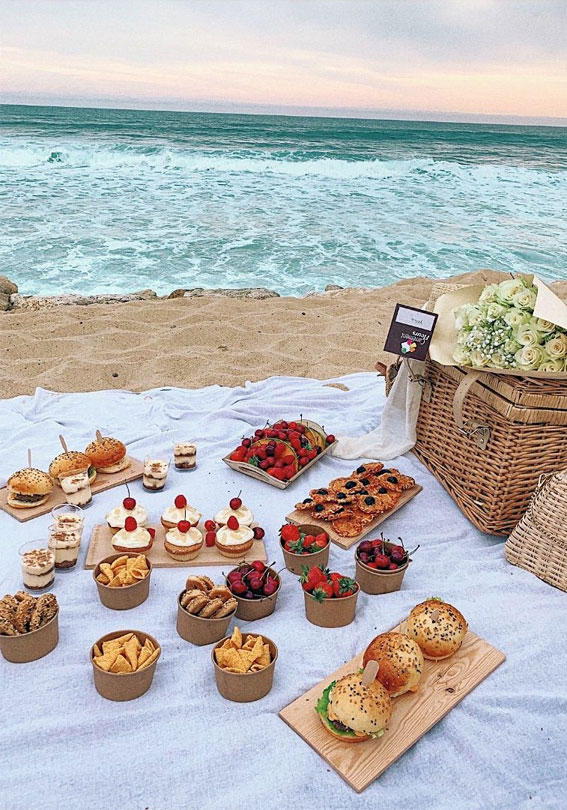 Captivating Moments in an Aesthetic Summer : Yummy Food on The Beach