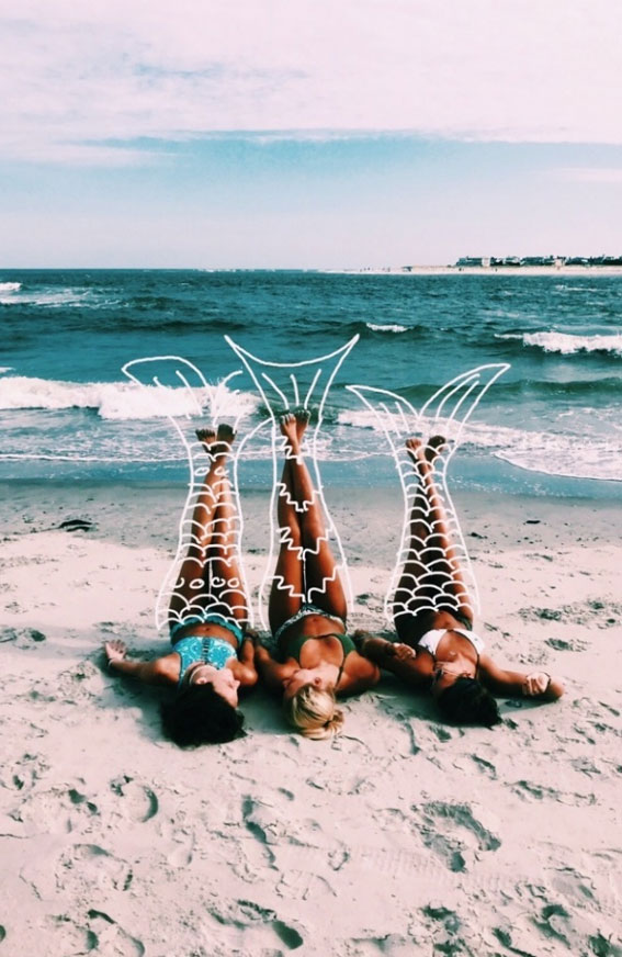 Captivating Moments in an Aesthetic Summer : Mermaids on The Beach
