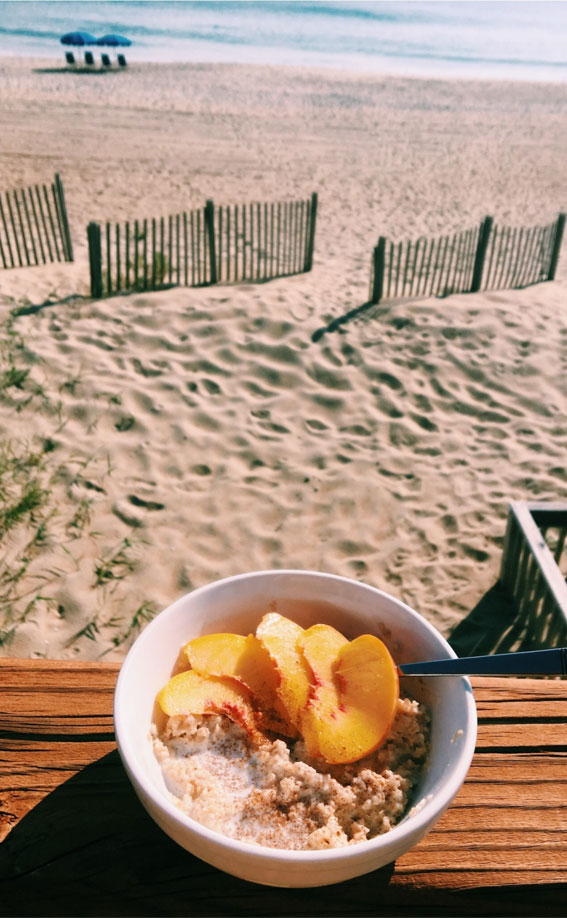 Captivating Moments in an Aesthetic Summer : Peach Breakfast
