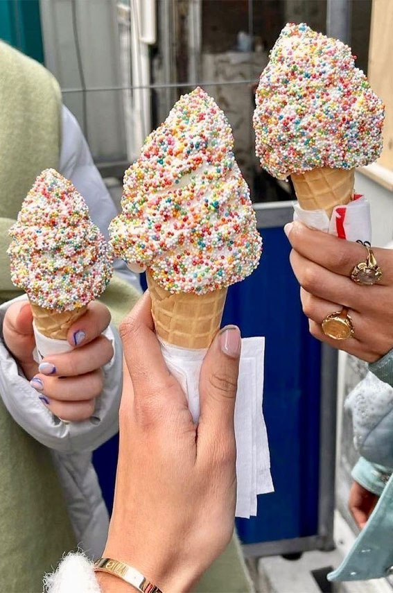 Embrace the Beauty of an Aesthetic Summer : Lots of Sprinkle over Ice Cream