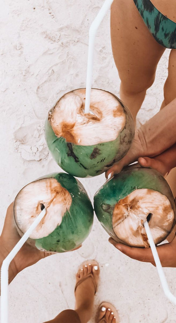 Captivating Moments in an Aesthetic Summer : Coconut Drinks