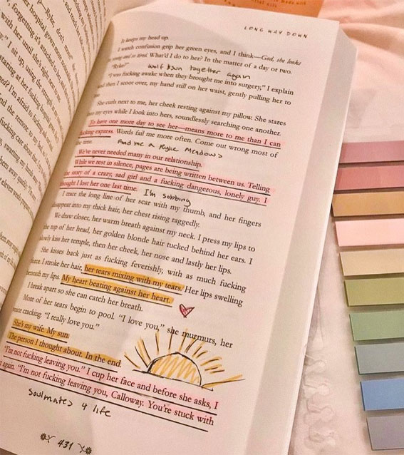 Embrace the Beauty of an Aesthetic Summer : Cute highlighted on reading book