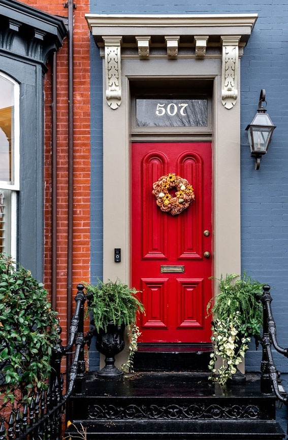 front doors, red door, entrance doors, front door colors, classic door color, front door paint color pictures, red front door