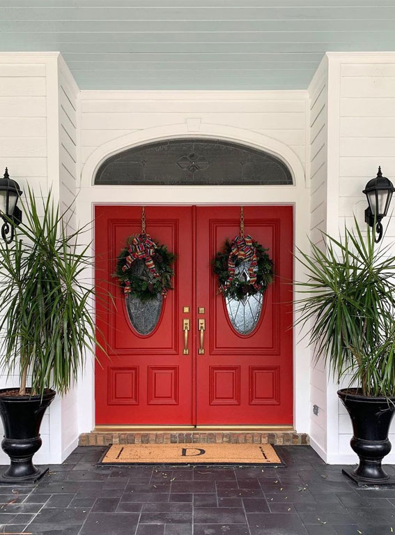 front doors, red door, entrance doors, front door colors, classic door color, front door paint color pictures, red front door