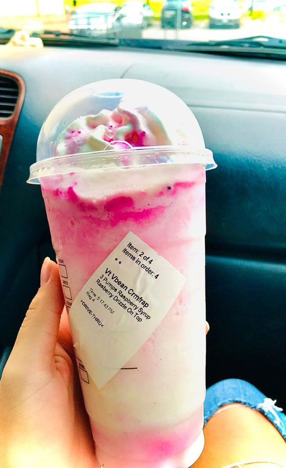 50 Mix n Match Flavors Starbucks Creations : Raspberry Cream Frappuccino