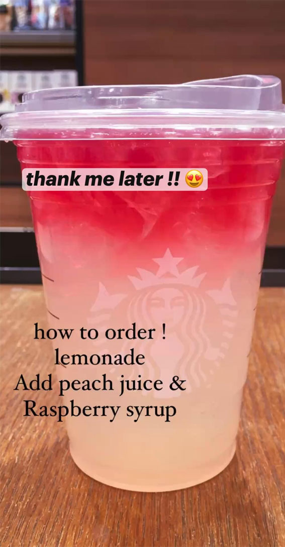 50 Mix n Match Flavors Starbucks Creations : Peach, Raspberry & Lemonade