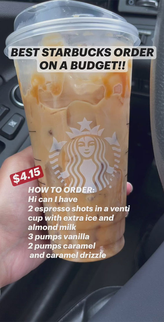 50 Mix n Match Flavors Starbucks Creations : Almond Espresso + Caramel