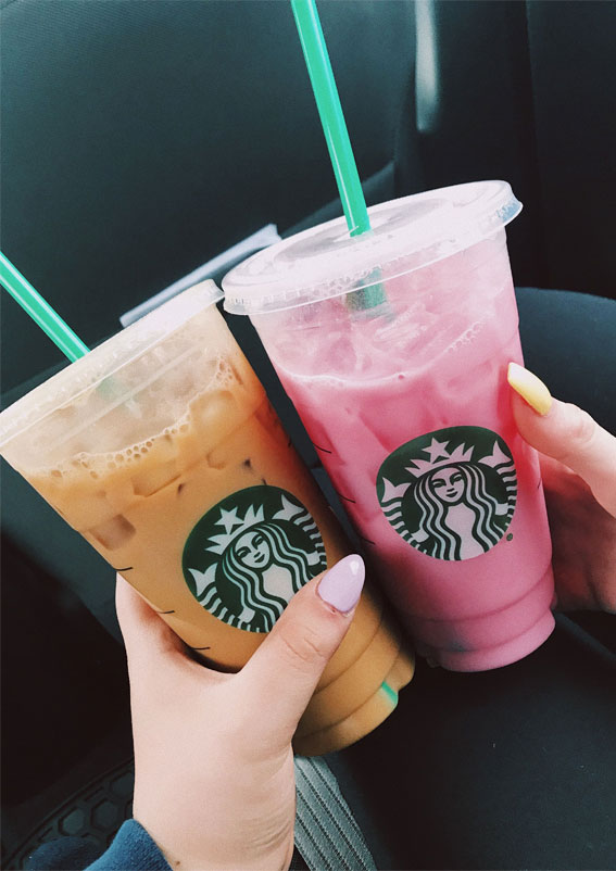 50 Mix n Match Flavors Starbucks Creations : Coconut Pink Drink & Iced Coffee