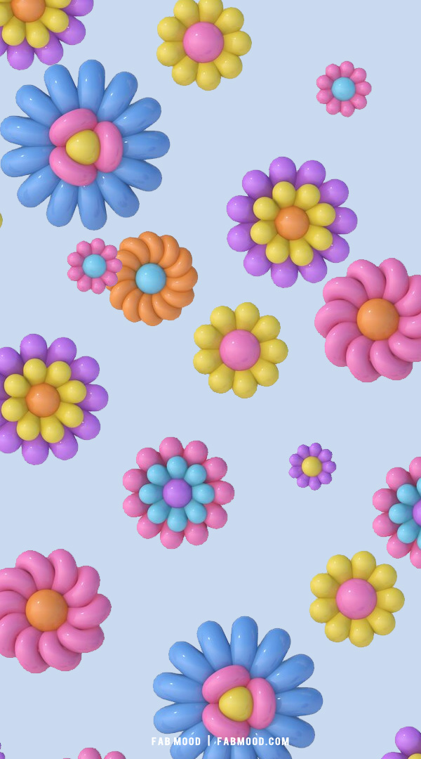 10 Flower Wallpaper Ideas for Phone & iPhone : Colourful 3D Flower Wallpaper