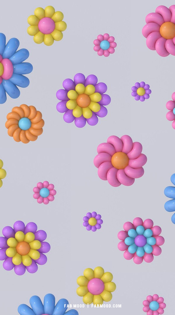 10 Flower Wallpaper Ideas for Phone & iPhone : 3D Colourful Flower Wallpaper