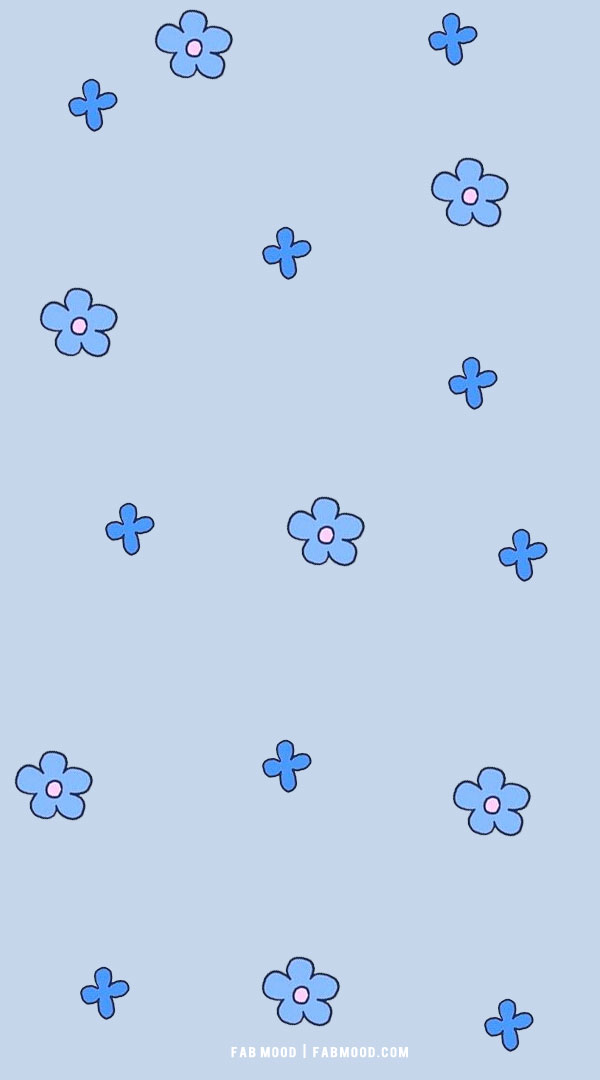 40 Blue Wallpaper Designs for Phone : Blue Flower Blue Background