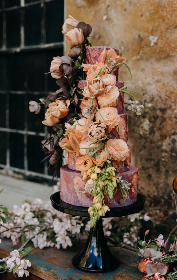 Mauve Wedding Cake, Pink Wedding Cake, Autumn Wedding Cake