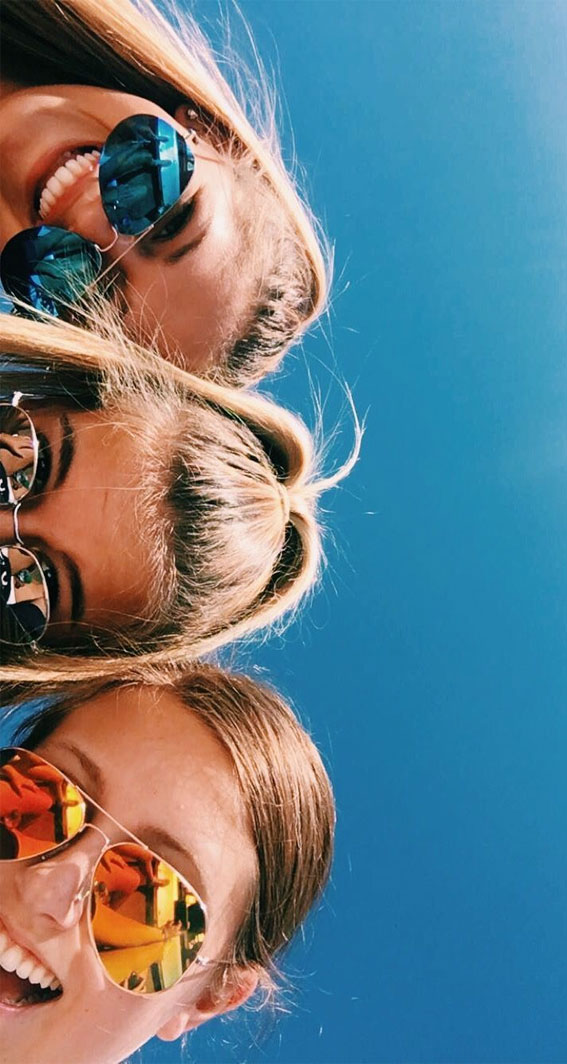Sun-Kissed Summers Embracing the Aesthetics of a Radiant Season : Fun Head Selfie & Blue Sky