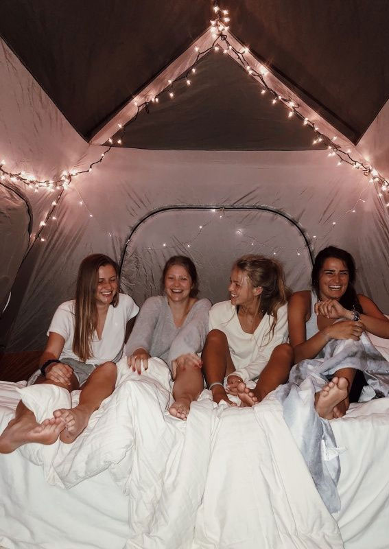 Sun-Kissed Summers Embracing the Aesthetics of a Radiant Season : Cozy under tent with freinds