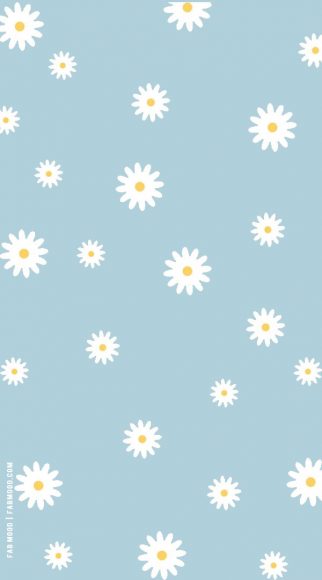 40 Blue Wallpaper Designs for Phone : Daisy Blue Background 1 - Fab Mood | Wedding Colours ...