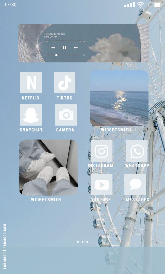 40 Blue Wallpaper Designs for Phone : Blue IOS 14 Home Screen