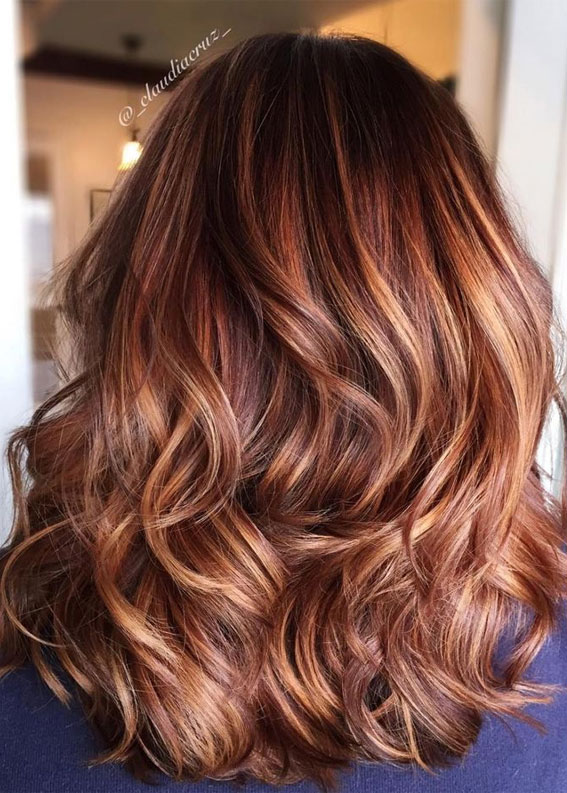 Copper Caramel Highlights, Copper Hair Colour, Copper Hair 