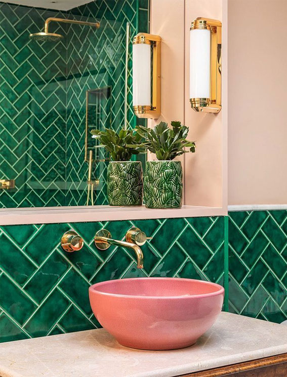 Green Bathroom, Green Bathroom Tiles, sage green bathroom, dark green bathroom, green bathroom wall, green bathroom design