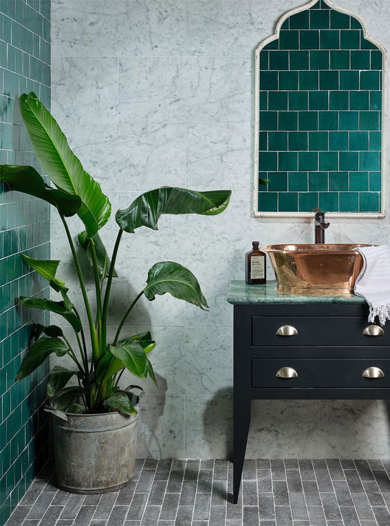 sustainable bathroom, eco-friendly bathroom, Green Bathroom, Green Bathroom Tiles, sage green bathroom, dark green bathroom, green bathroom wall, green bathroom design