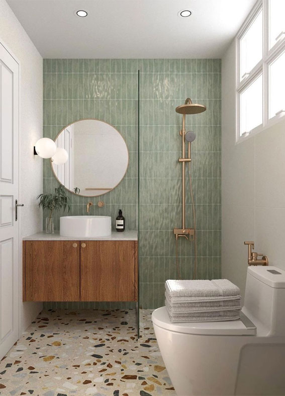 Green Bathroom, Green Bathroom Colour, Green Bathroom Tiles, sage green bathroom, dark green bathroom, green bathroom wall, green bathroom design, seafoam bathroom