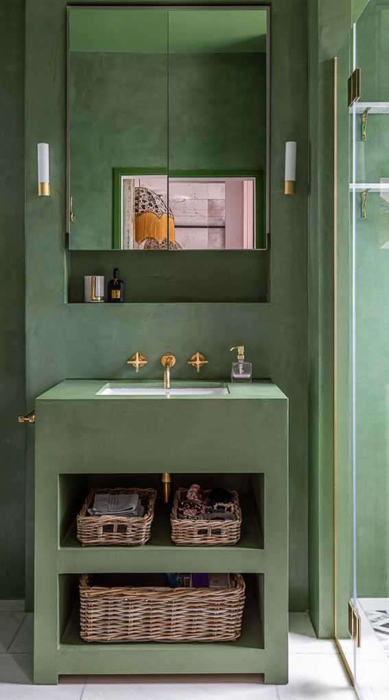 Green Bathroom, Green Bathroom Colour, Green Bathroom Tiles, sage green bathroom, dark green bathroom, green bathroom wall, green bathroom design, soft green bathroom