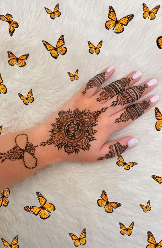 32 Captivating Henna Designs : Romantic Mirror Frame