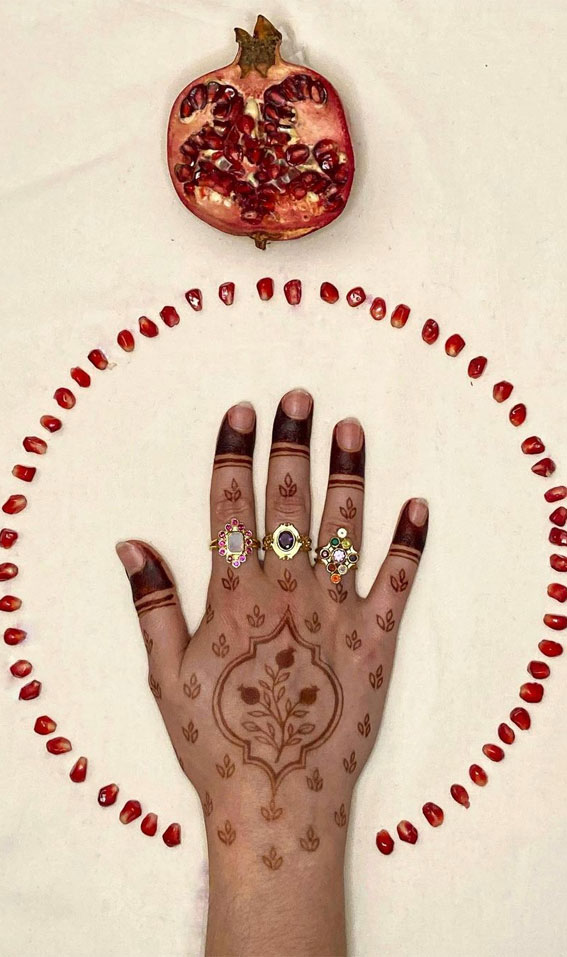 32 Captivating Henna Designs : Pomegranate Inspired Henna