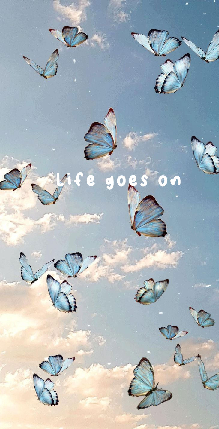Life goes on wallpaper, Butterfly blue wallpaper, Blue Wallpaper for Phone, Blue Wallpaper for iPhone, Blue Wallpaper Aesthetic, aesthetic blue wallpaper 