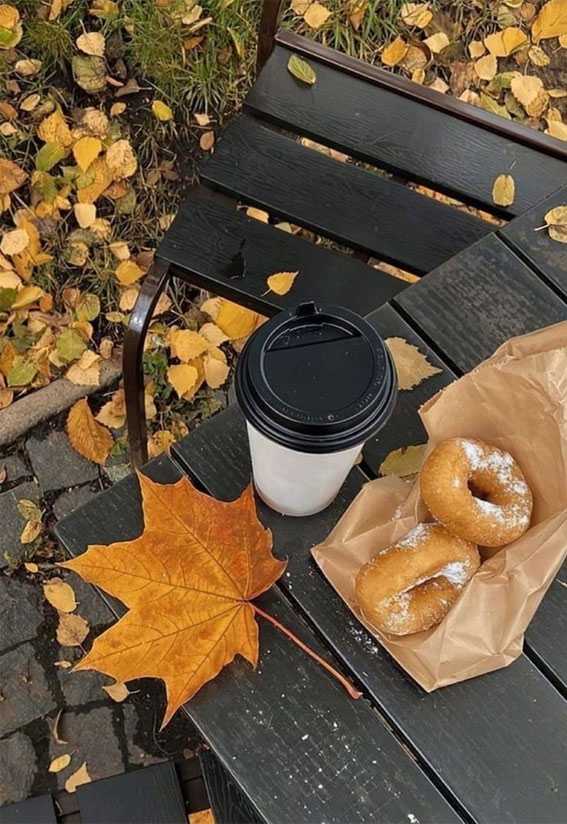 Capturing the Aesthetics of the Fall Season : Sugar Donuts + Coffee & Fall Leaves