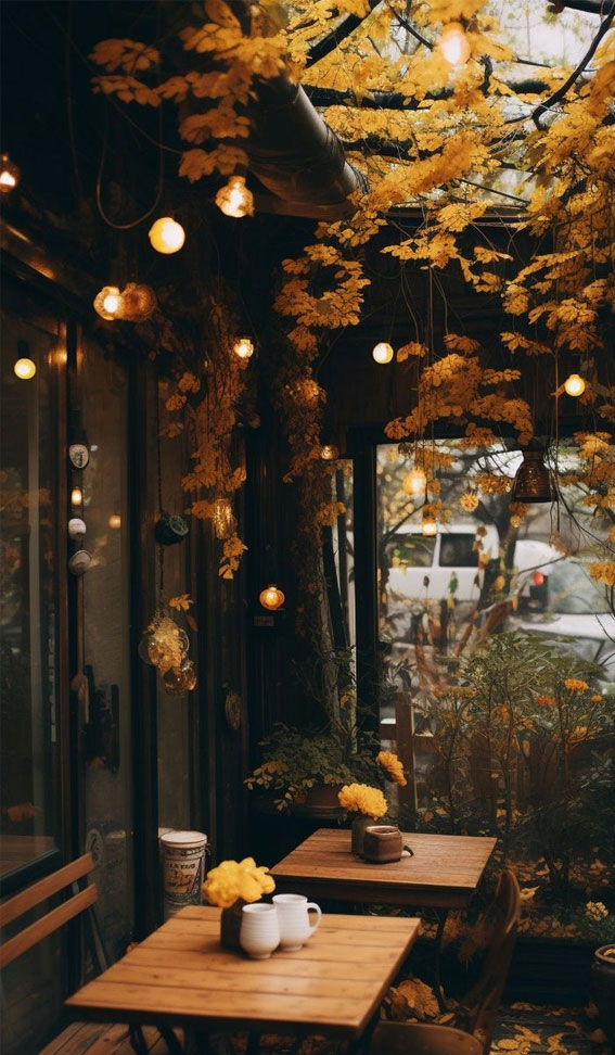 Capturing the Aesthetics of the Fall Season : Cozy Cafe in Autumn