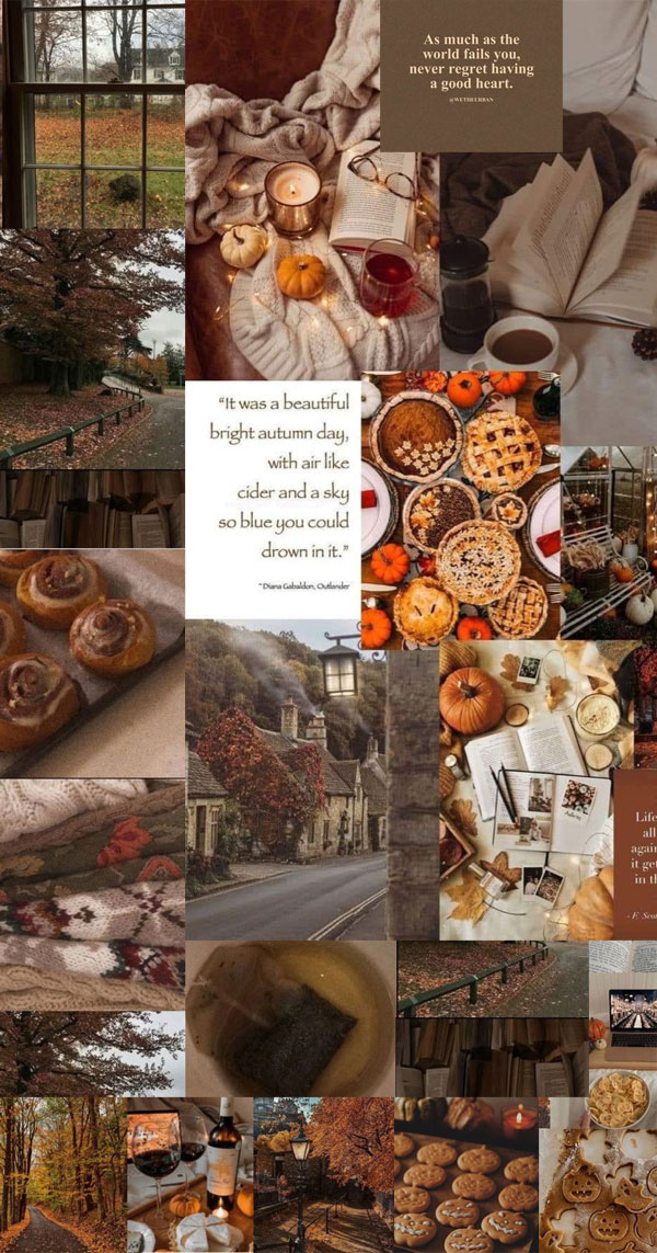Harvest Harmony Collages of Autumn’s Beauty : Shades of Brown Fall Collage