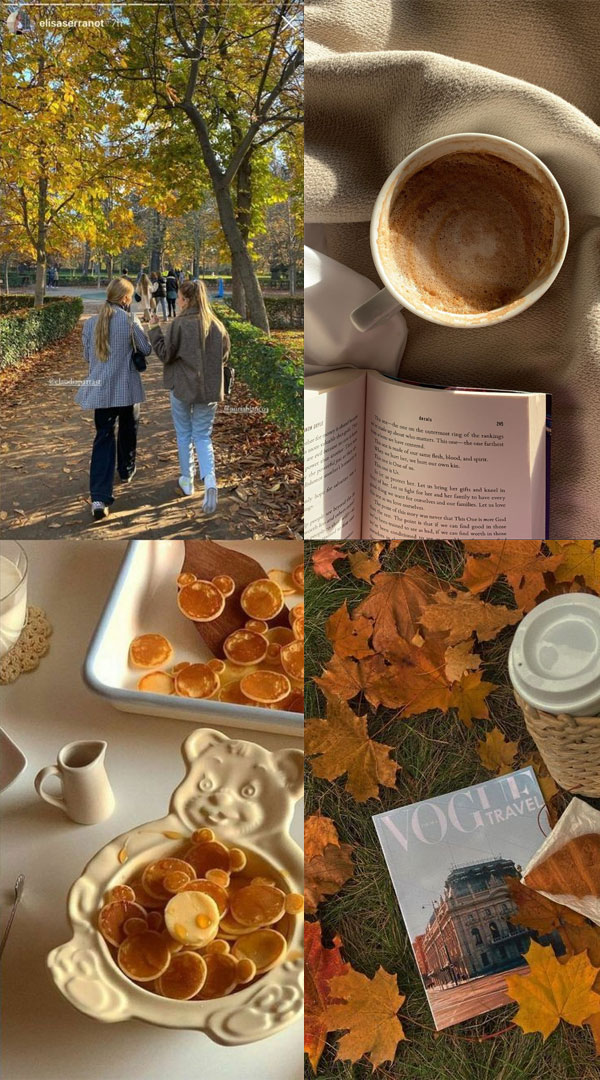 Collages of Fall’s Splendor : Coffee & Fall Leaves