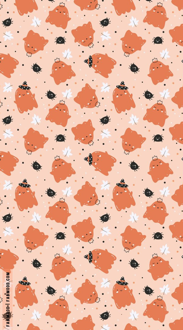 Spooktacular Halloween Wallpapers Good Ideas for Every Device : Cute Peachy Ghosts