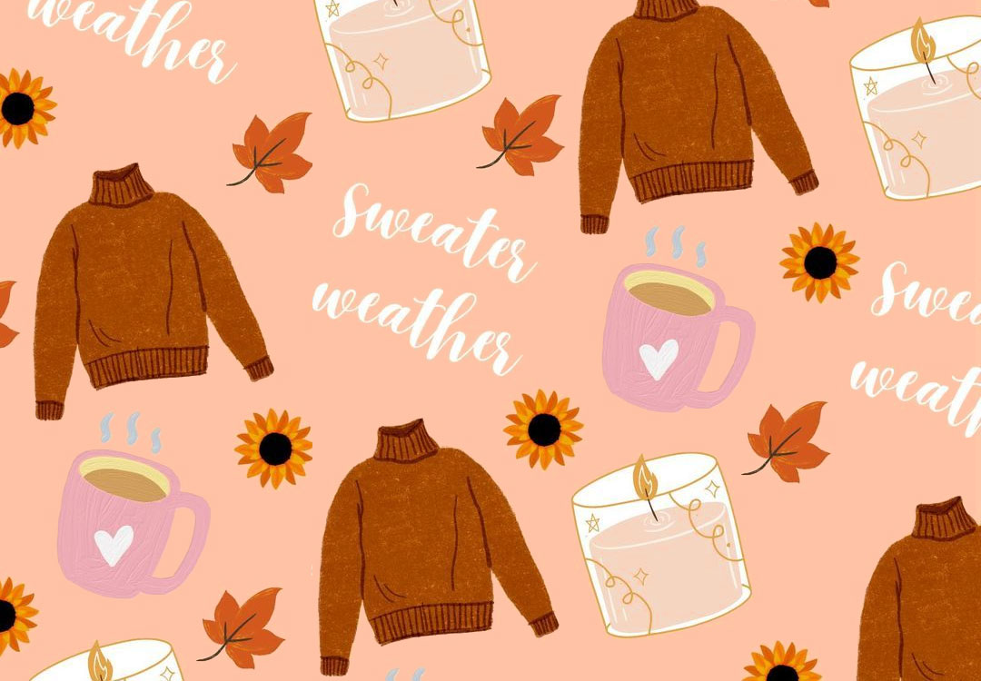 Cute Fall Wallpaper Ideas to Brighten Up Your Devices : Cozy Sweater Weather Wallpaper for Desktop & Laptop