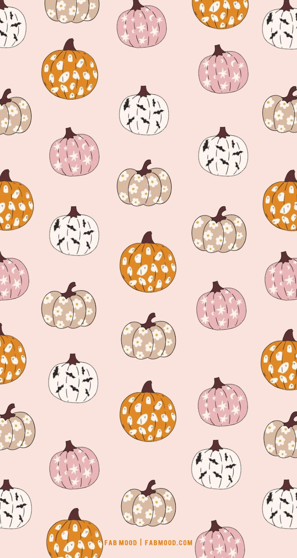 Cute Fall Wallpaper Ideas to Brighten Up Your Devices : Cute Assorted Pumpkins Wallpaper for iPhone