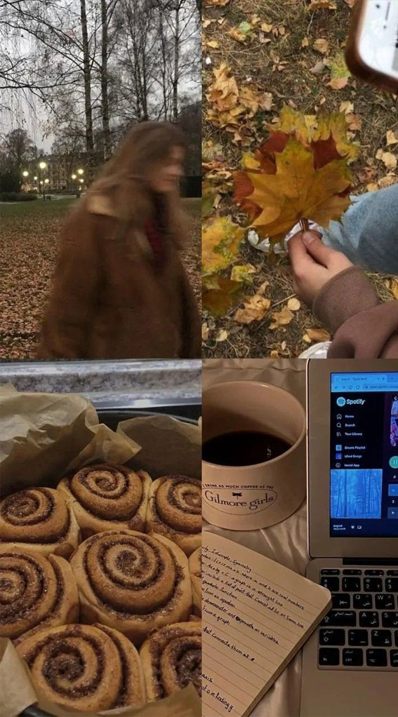 40 Autumn Collage Ideas Patchwork of Fall’s Beauty : Cinnamon Roll & Gilmore Girls