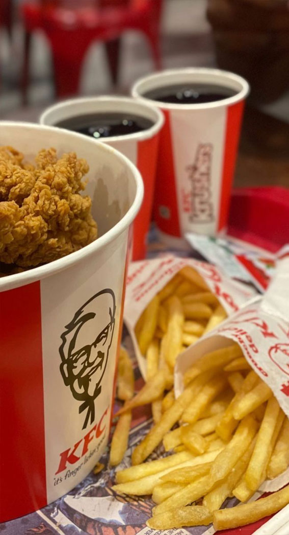 Indulgent Eats 50+ Foodgasmic Delights : KFC Bucket with Drink & Fries