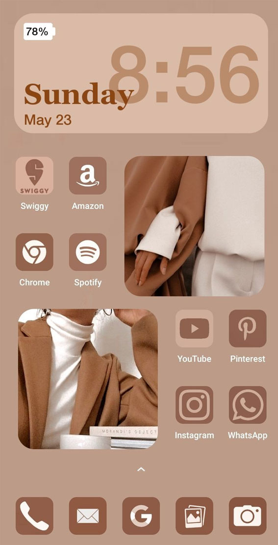 15 Cute iPhone Home Screen Ideas : Caramel Brown Wallpaper