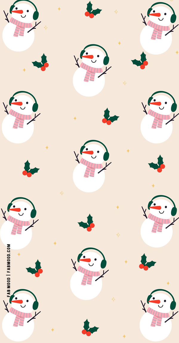 Festive Christmas Wallpapers To Bring Warmth & Joy To Any Device : Snowman Wallpaper for Phone & iPhone