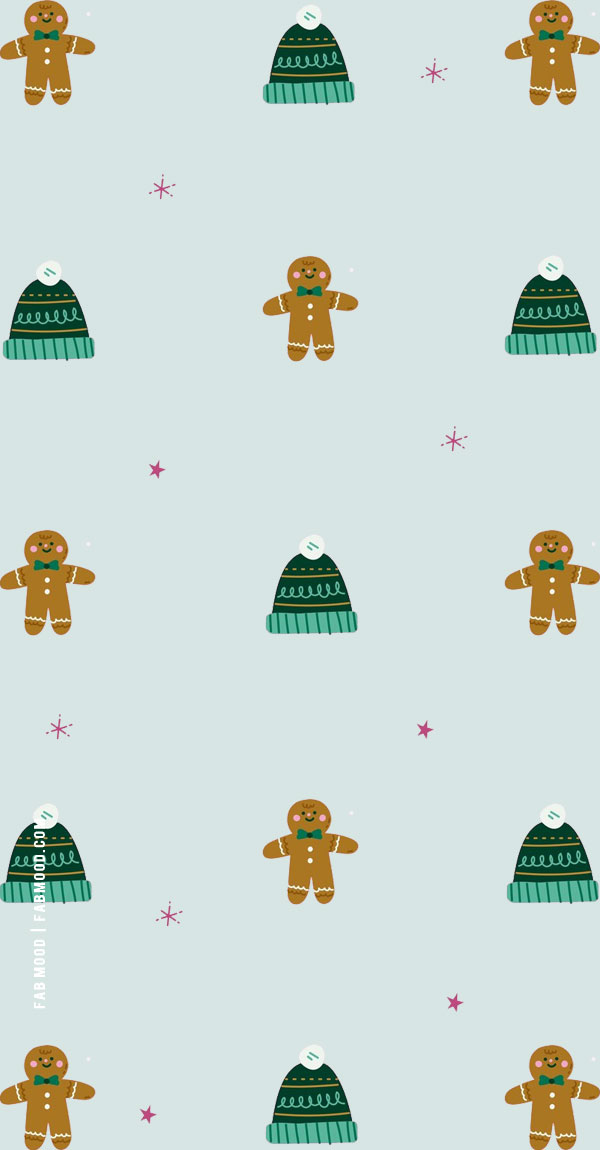 Festive Christmas Wallpapers To Bring Warmth & Joy To Any Device : Hat & Gingerbread Man