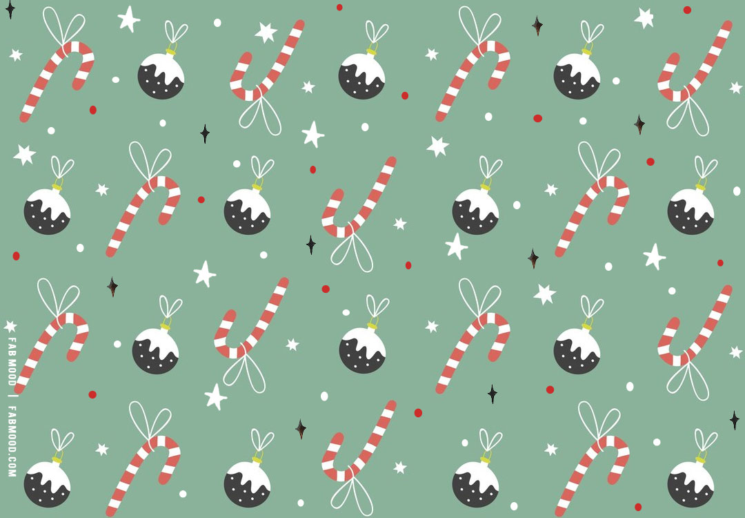 Festive Christmas Wallpapers To Bring Warmth & Joy To Any Device : Candy Cane & Pudding Wallpaper for Desktop & Laptop