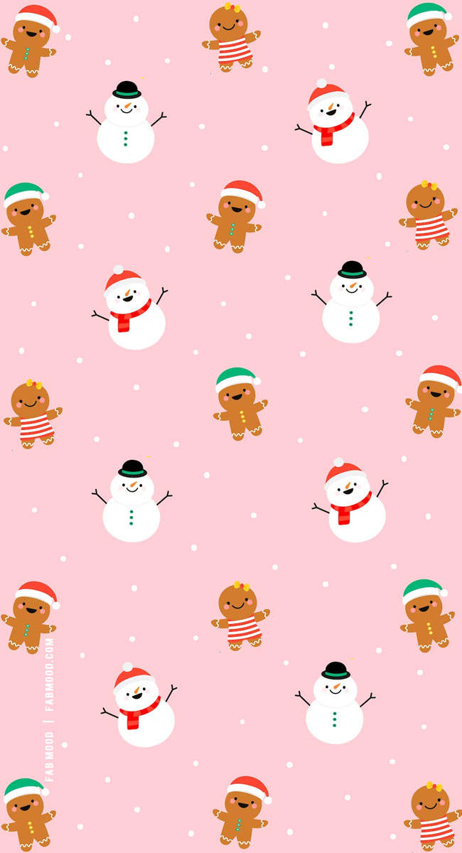 Joyful Christmas Wallpapers : Gingerbread Biscuit & Snowman